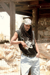 Brixton Wolcott Worn In Black Boxy Muscle Tank