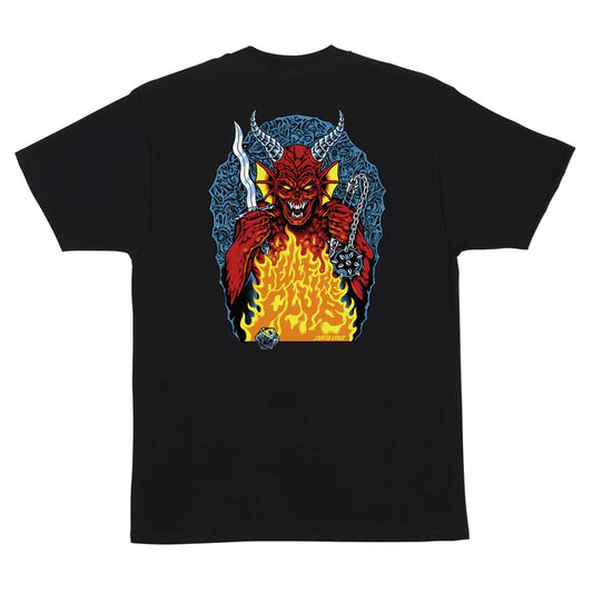 Santa Cruz Stranger Things Hellfire Pit Black Heavyweight S/s Shirt