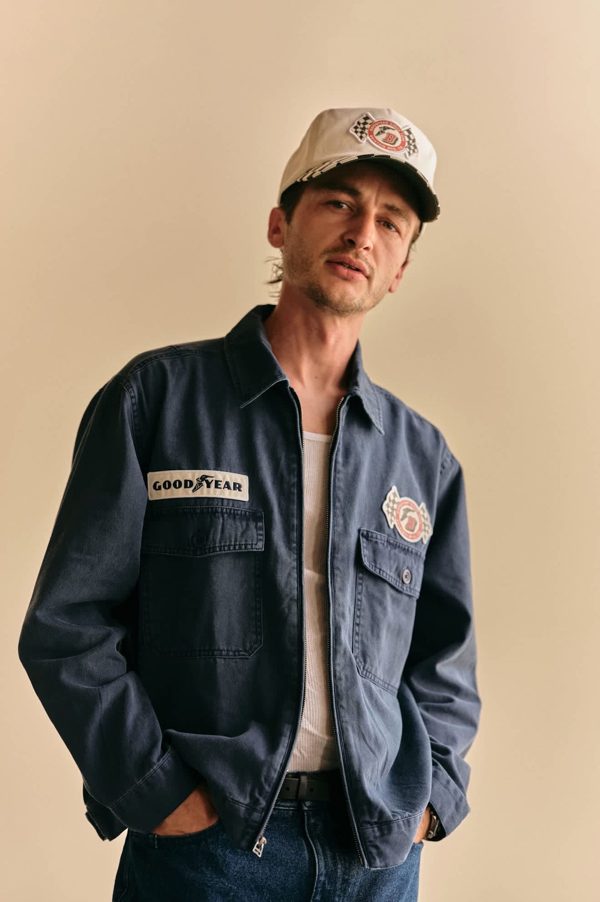 Brixton Goodyear Speedway Hp Off White Snapback Hat