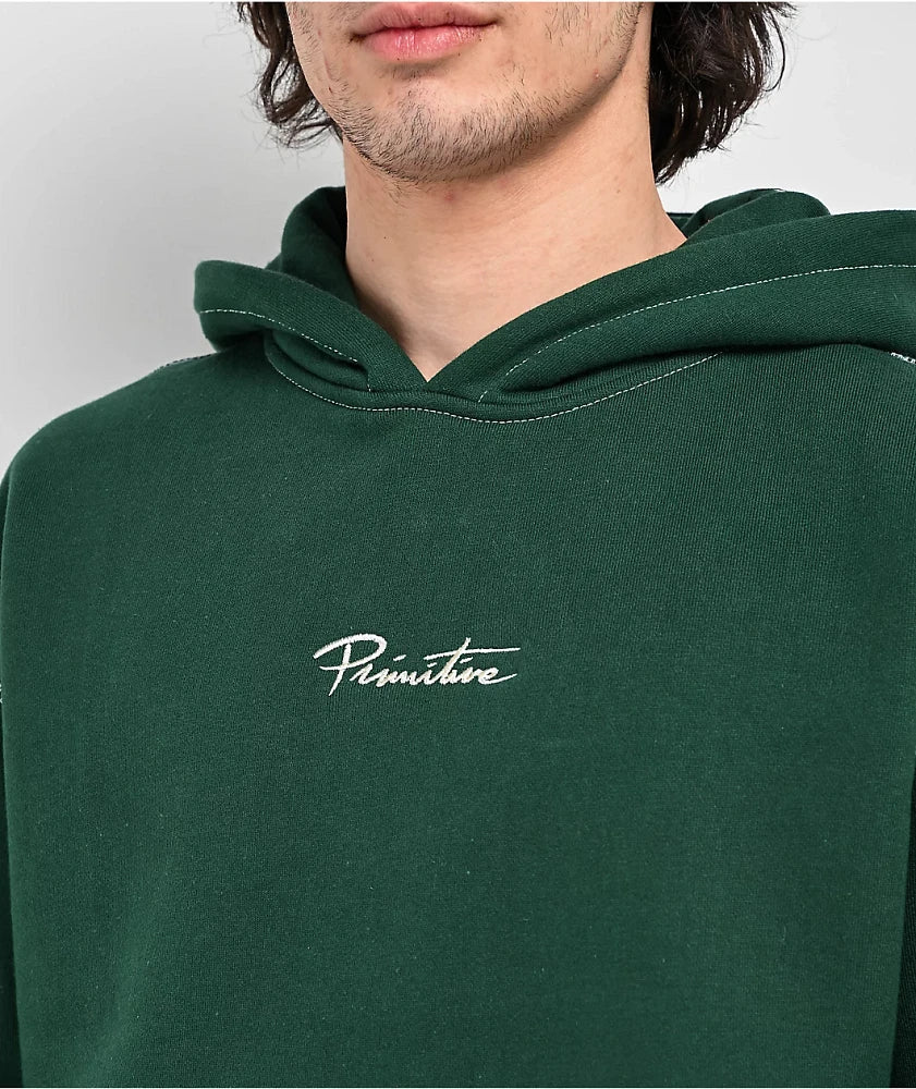 Primitive Contra Forest Green Hooded Sweatshirt