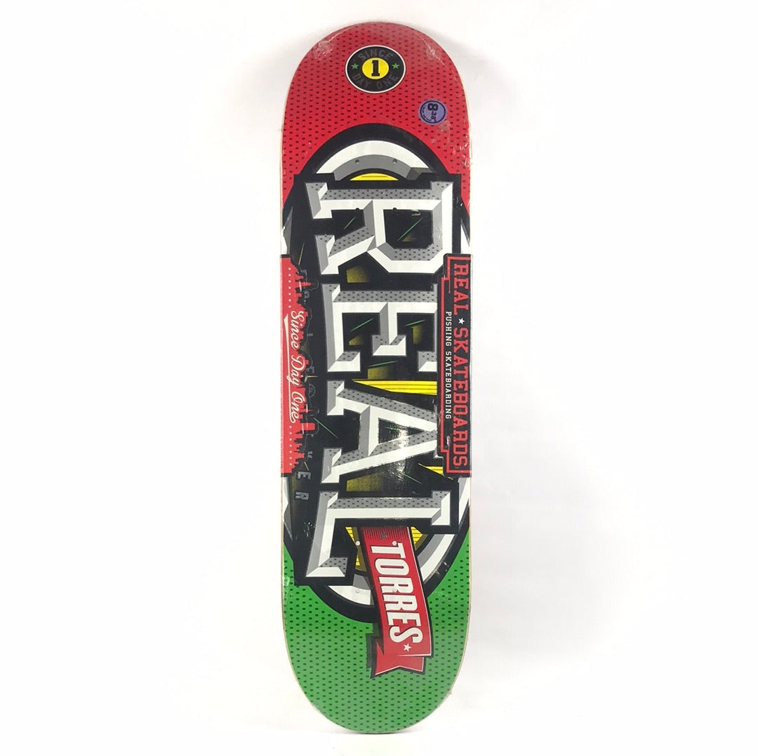 Real Ernie Torres Stacked Oval Red/Green 8.4'' Skateboard Deck dp