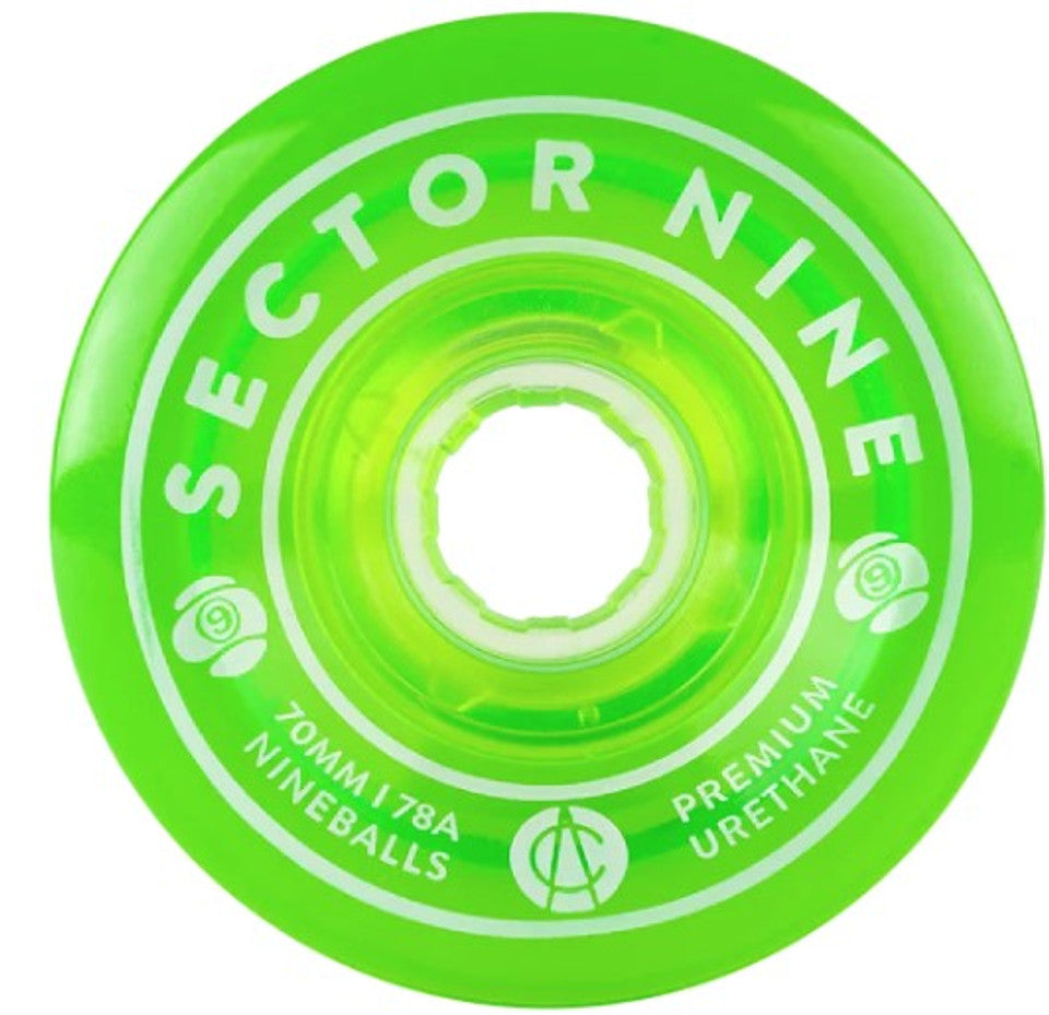 Sector Nine Nineballs Green 70mm 78a Cruiser Skateboard Wheels