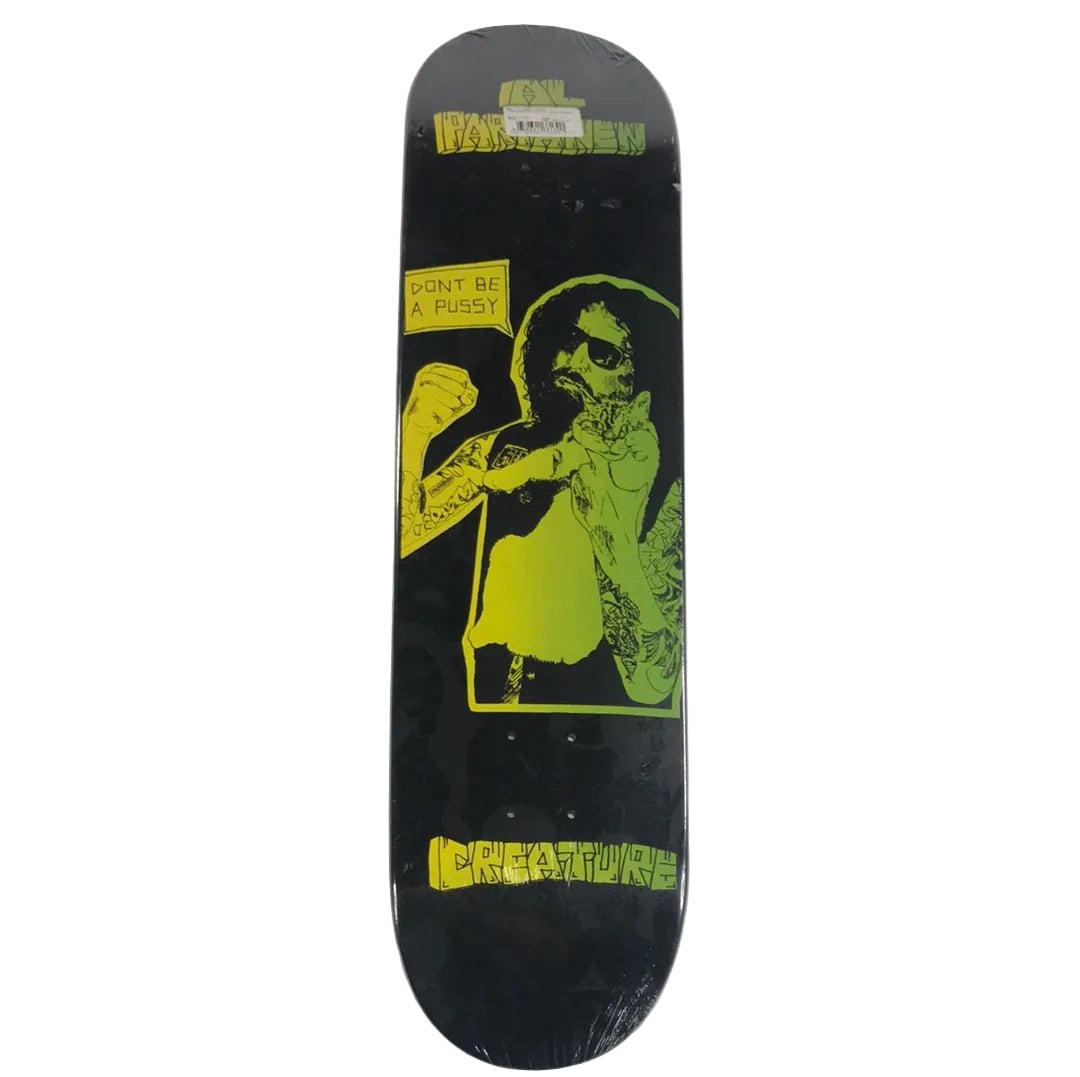 Creature Al Partanen Don't be a Pussy Black/Green 8.0 Skateboard Deck