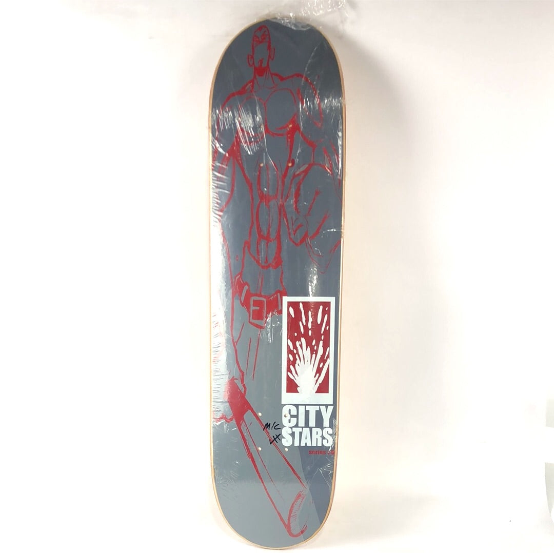 City Stars Muscle Man Grey/Red/White 7.75'' Skateboard Deck dp