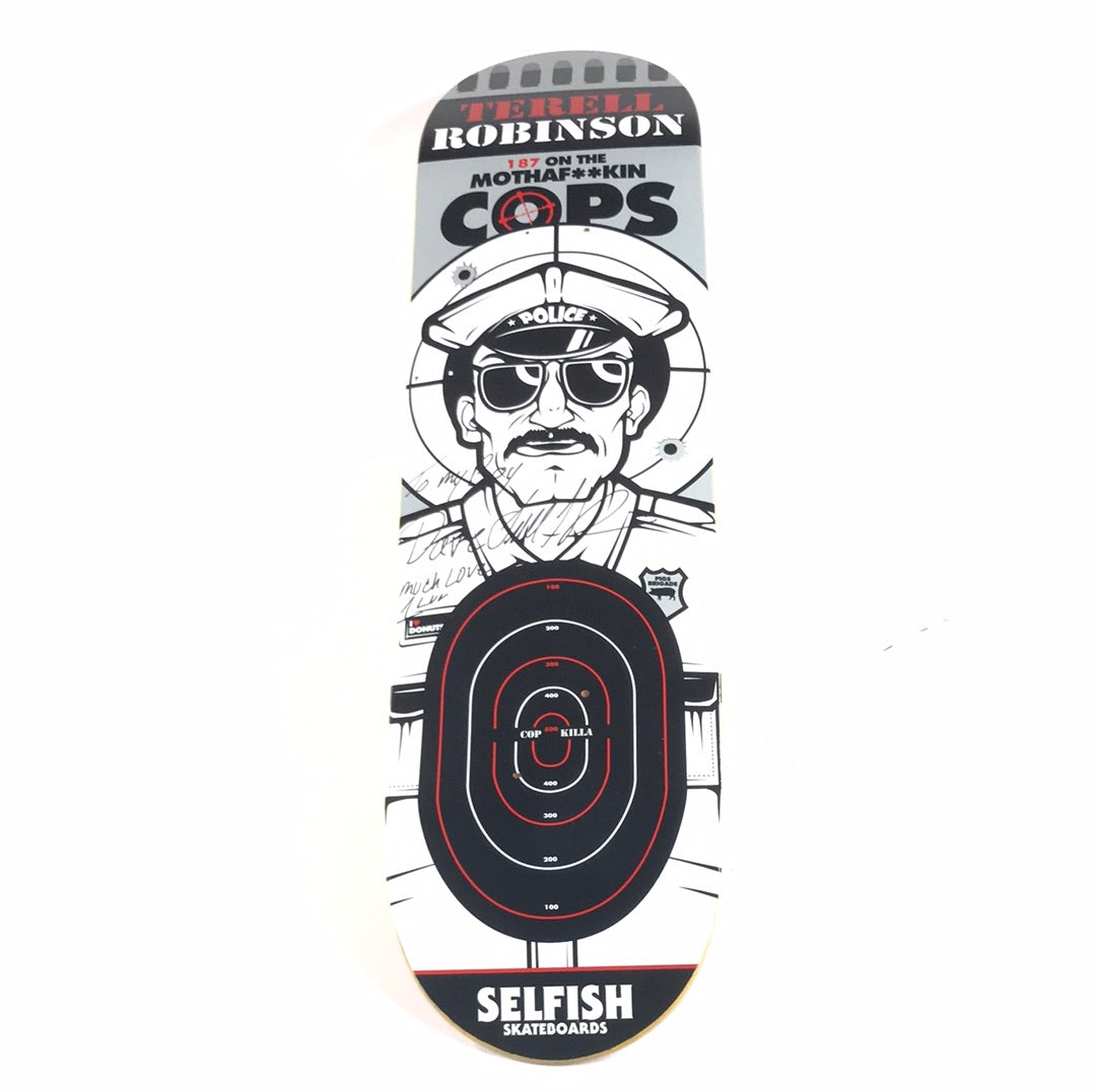 Selfish Skateboards Terrell Robinson 187 On A Cop 8.25" Vintage NOS Deck