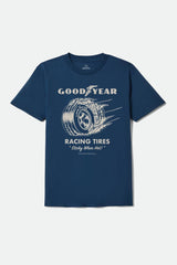 Brixton Goodyear Cheater Slick Navy Standard S/S Shirt