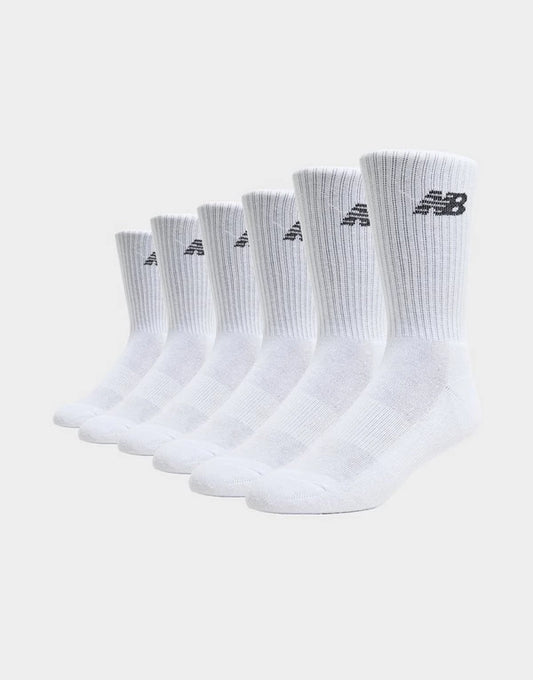 New Balance Crew White 6 Pack Socks