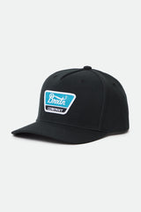 Brixton Linwood Netplus MP Black White Snapback Hat