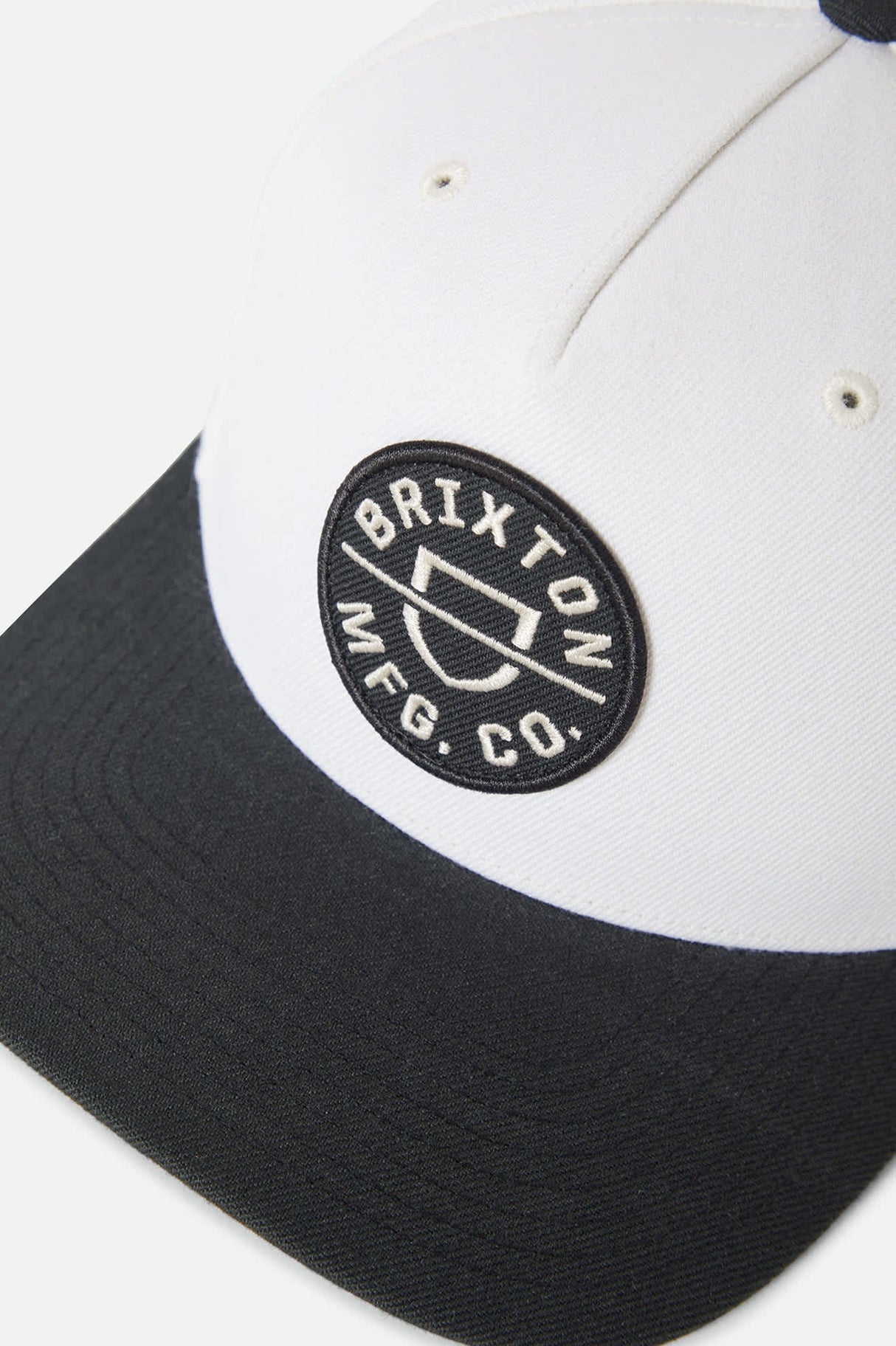 Brixton Crest Black/OFF White C MP Snapback Hat