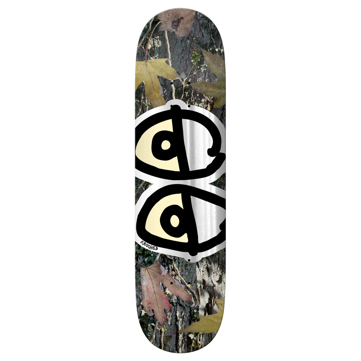 Krooked Eyes Camo/Silver Foil 8.5" Skateboard Deck