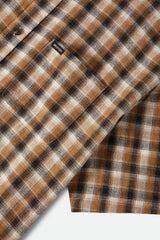 Brixton Cru Linen Blend Plaid Black/Tobacco Plaid S/s Woven Shirt