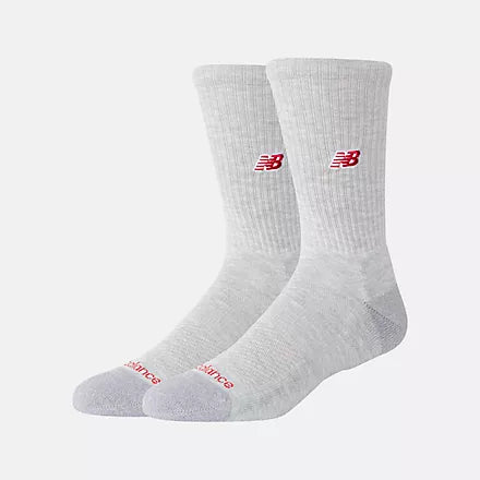 New Balance Active Premium Athletic Emb Red Logo 2 Pack Socks