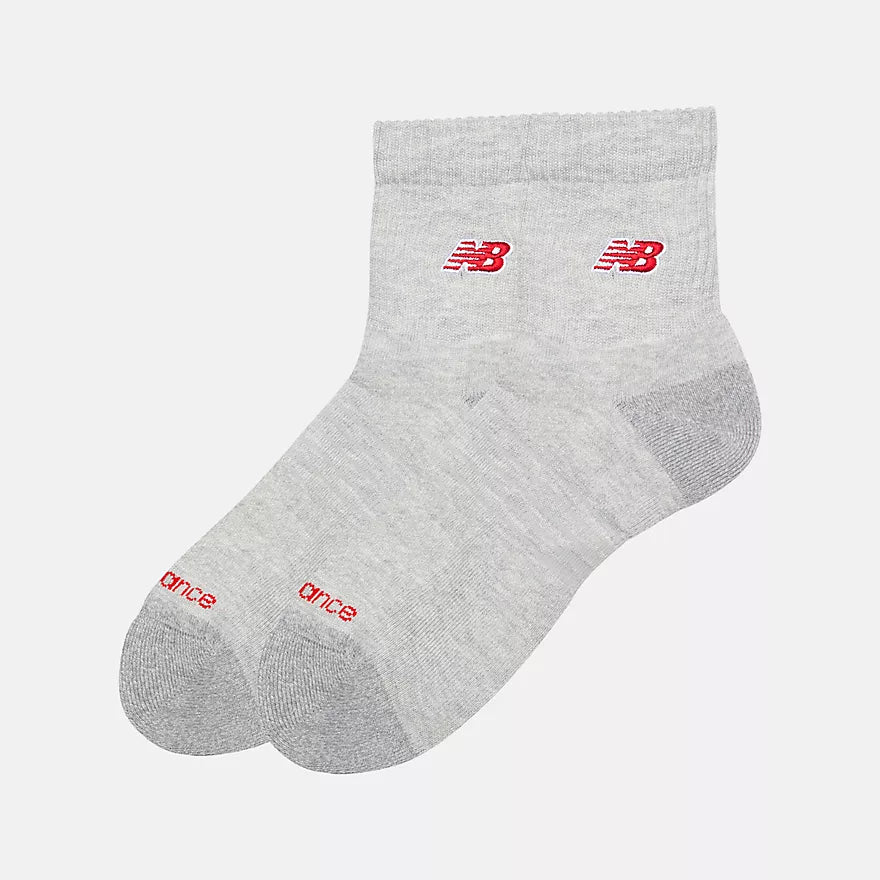 New Balance Active NB Premium Quarter Athletic Grey 2 Pack Socks