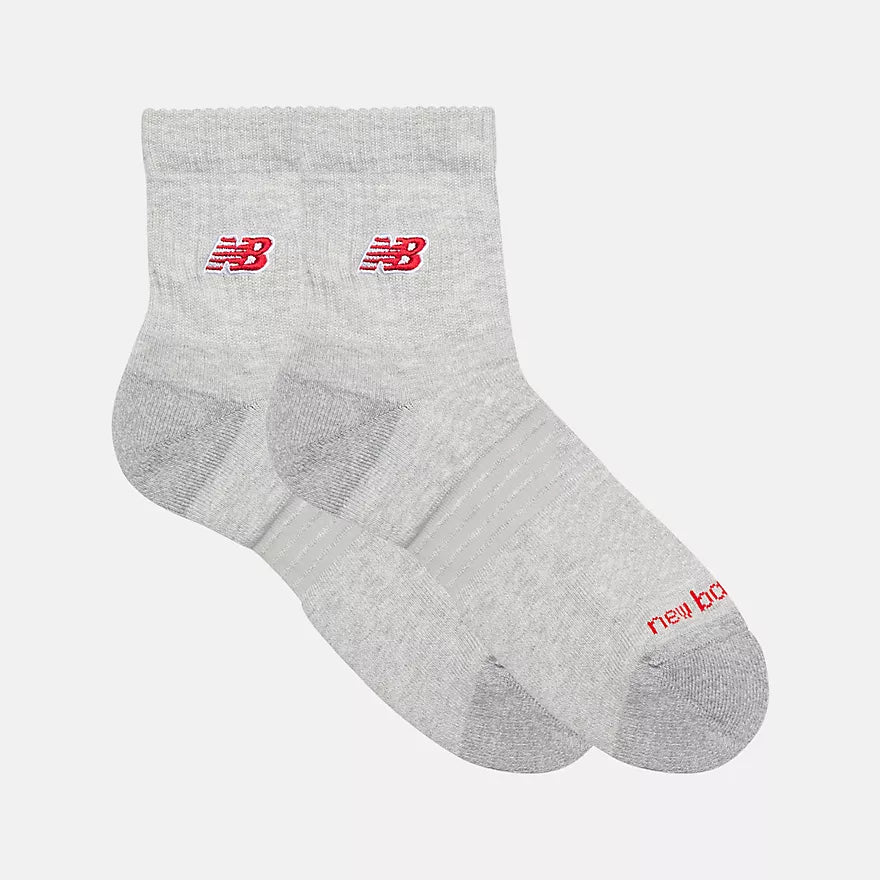 New Balance Active NB Premium Quarter Athletic Grey 2 Pack Socks