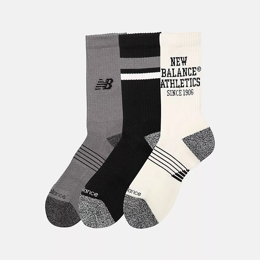 New Balance Active Graphic Crew Assorted Colors 3 Pack Socks
