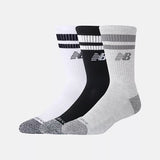 New Balance Active Premium Stripe Crew Assorted Colors 3 Pack Socks
