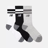 New Balance Active Premium Stripe Crew Assorted Colors 3 Pack Socks