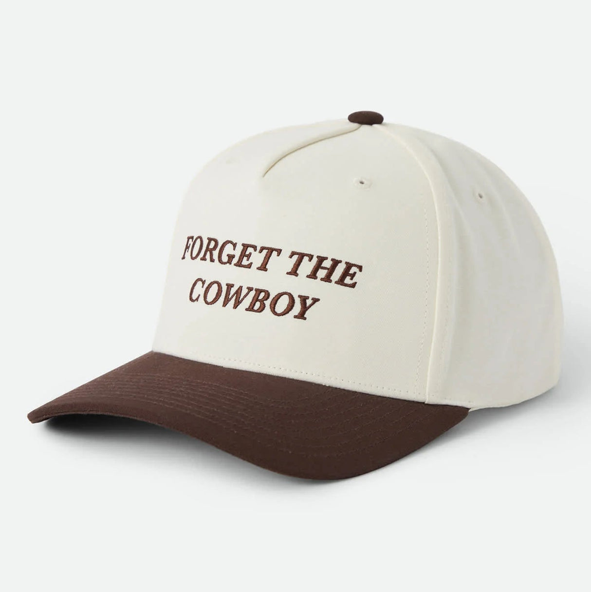 Brixton Forget THE Cowboy Chocolate/OFF White NP MP Women's Snapback Hat