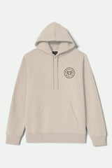 Brixton Crest Cream Jet Black Washed Copper Hooded Sweatshirt