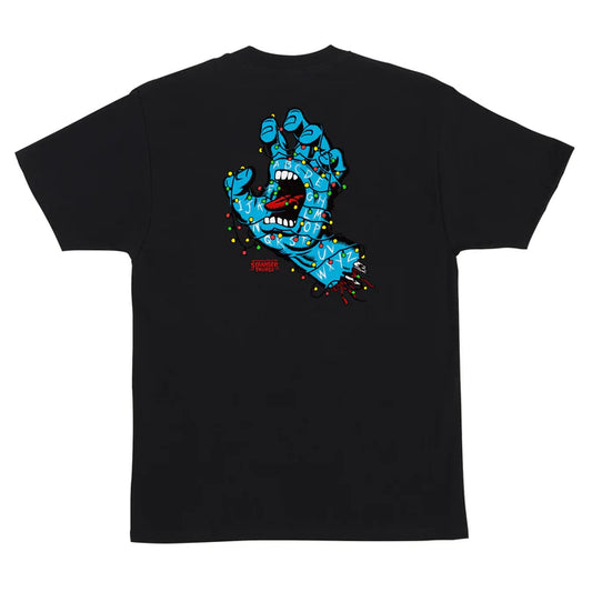 Santa Cruz Stranger Things Screaming Lights Black Heavyweight S/s Shirt