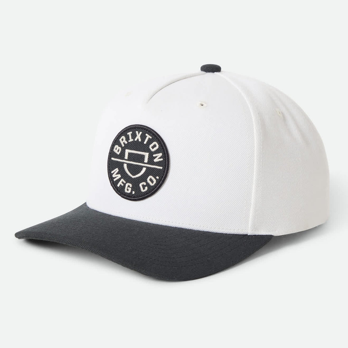 Brixton Crest Black/OFF White C MP Snapback Hat