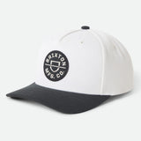 Brixton Crest Black/OFF White C MP Snapback Hat