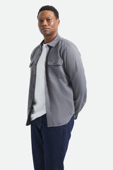 Brixton Bowery Lightweight Ultra Future Grey L/s Flannel Shirt