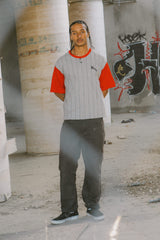 Brixton Boxy Baseball Heather Grey Adrenaline Rush S/s Shirt