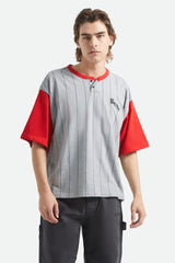 Brixton Boxy Baseball Heather Grey Adrenaline Rush S/s Shirt
