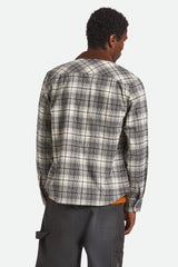 Brixton Builders Bowery Performance Off White Black L/s Flannel Shirt