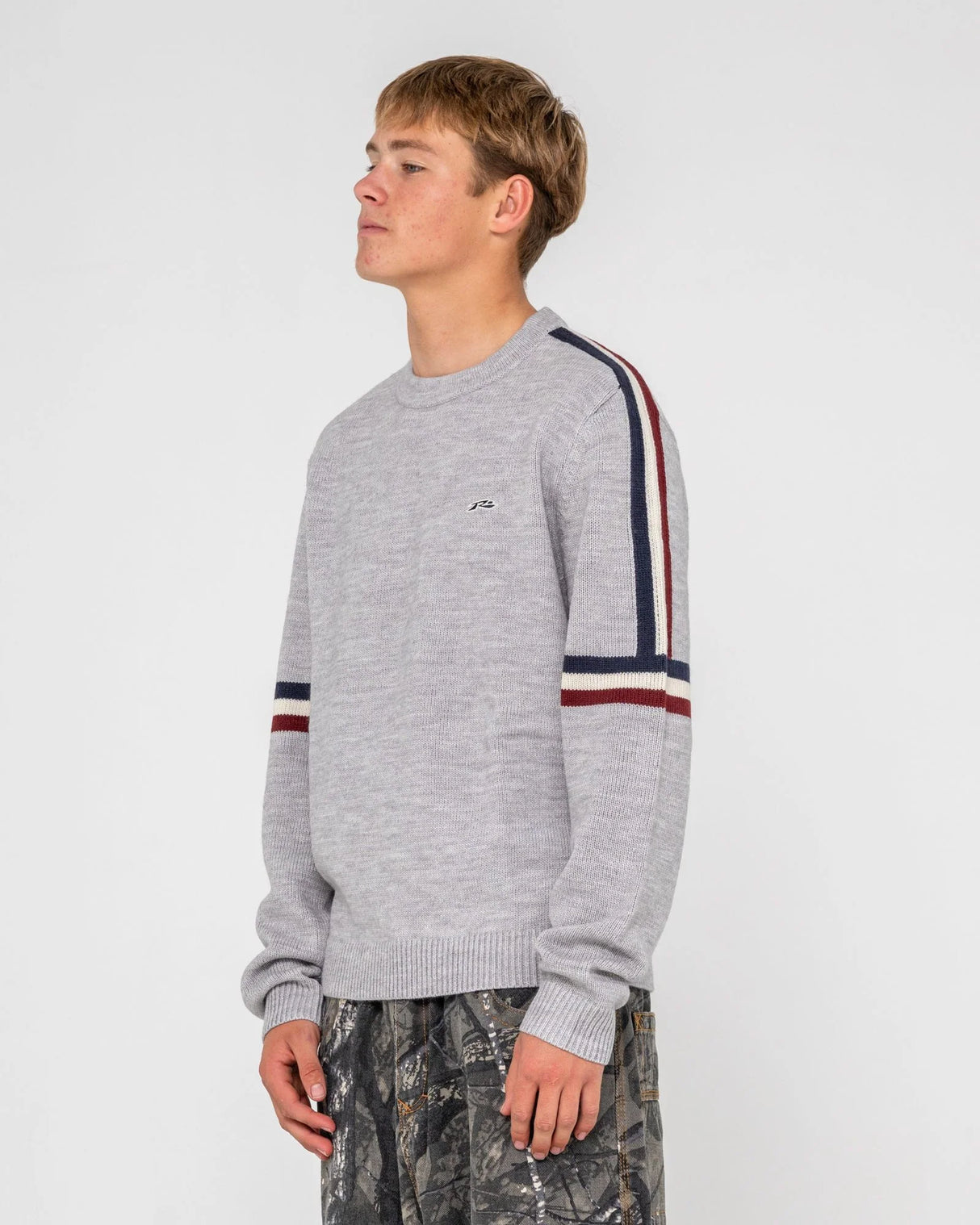 Rusty Moritz 2.0 Grey Marle Crew Knit Sweater