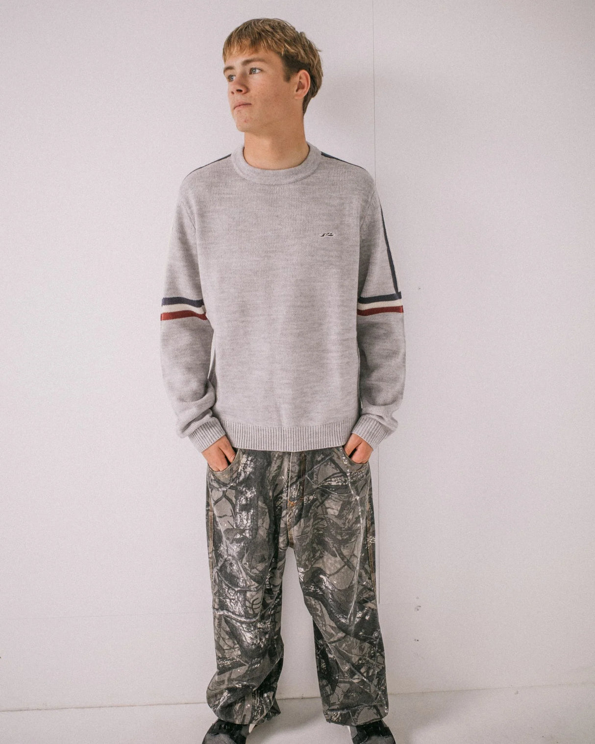 Rusty Moritz 2.0 Grey Marle Crew Knit Sweater