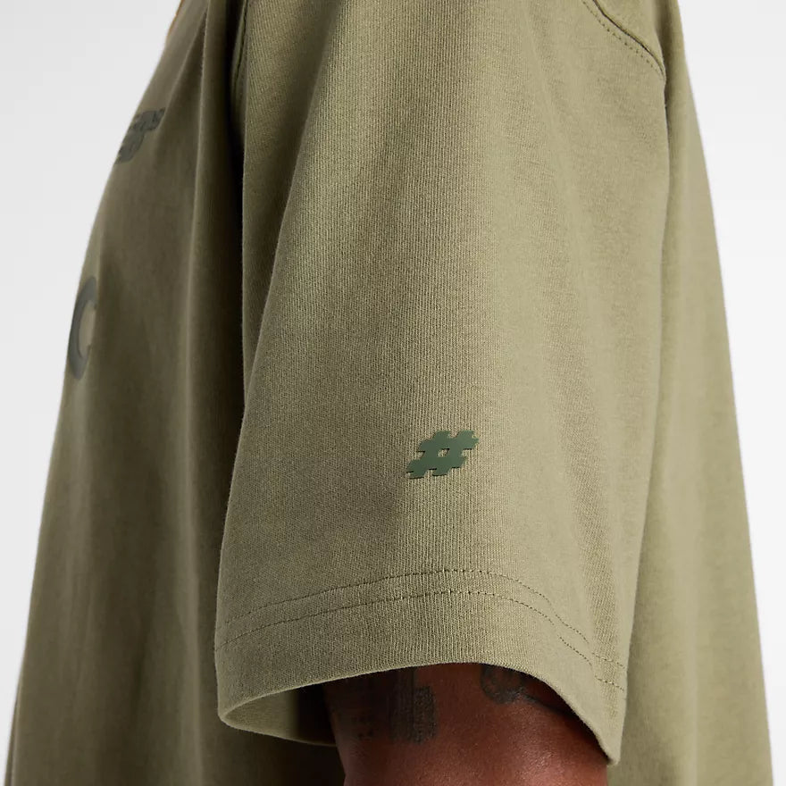 New Balance Numeric Cotton Jersey Dark Olivine S/s Shirt