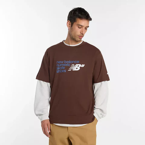 New Balance Numeric Stacked Graphic Pumpernickel S/s Shirt