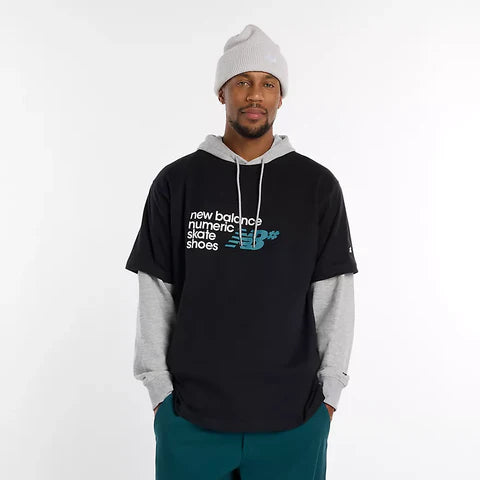 New Balance Numeric Stacked Graphic Black Multi Color S/s Shirt