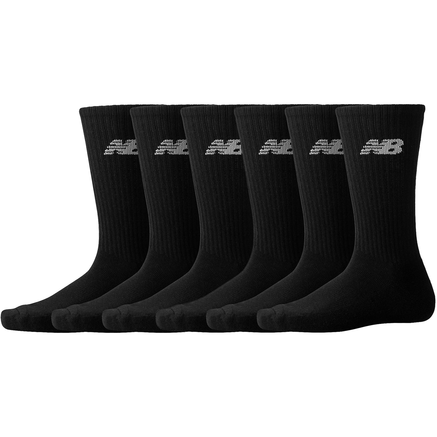 New Balance Crew Black 6 Pack Socks