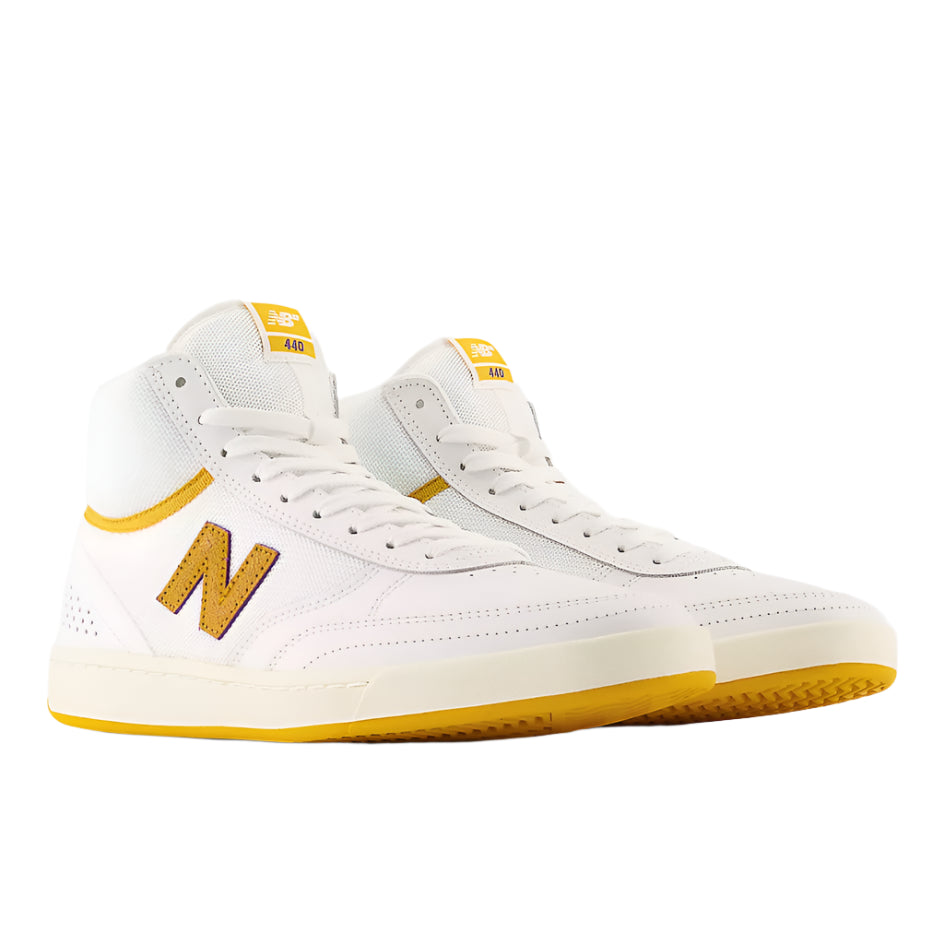 New Balance Numeric 440 High White Yellow Shoes LA Skate Co