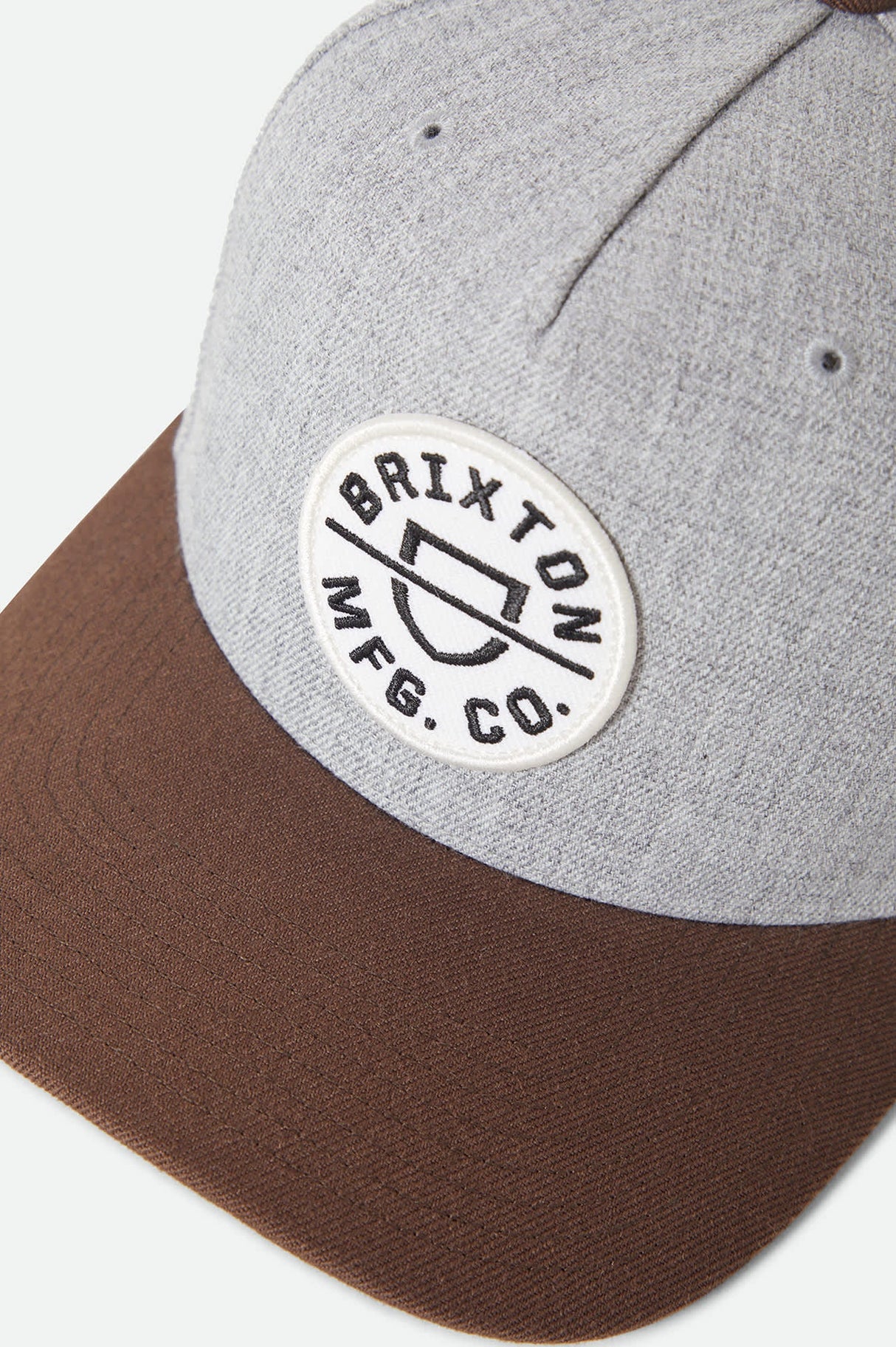 Brixton Crest Heather Grey/Pinecone Brown C MP Snapback Hat