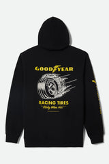 Brixton Goodyear Cheater Slick Black Hooded Sweatshirt