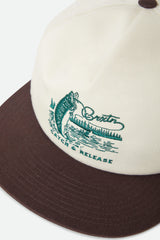 Brixton Catch AND Release OFF White/Brown HP Snapback Hat
