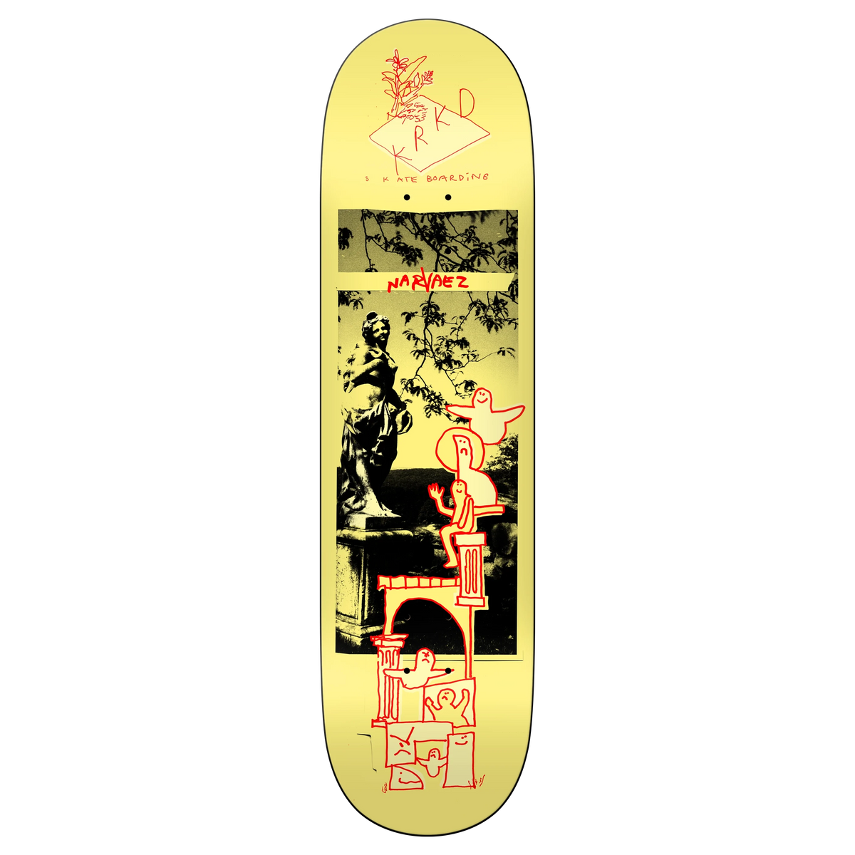 Krooked Narvaez Sculpt Garden 8.38" Skateboard Deck