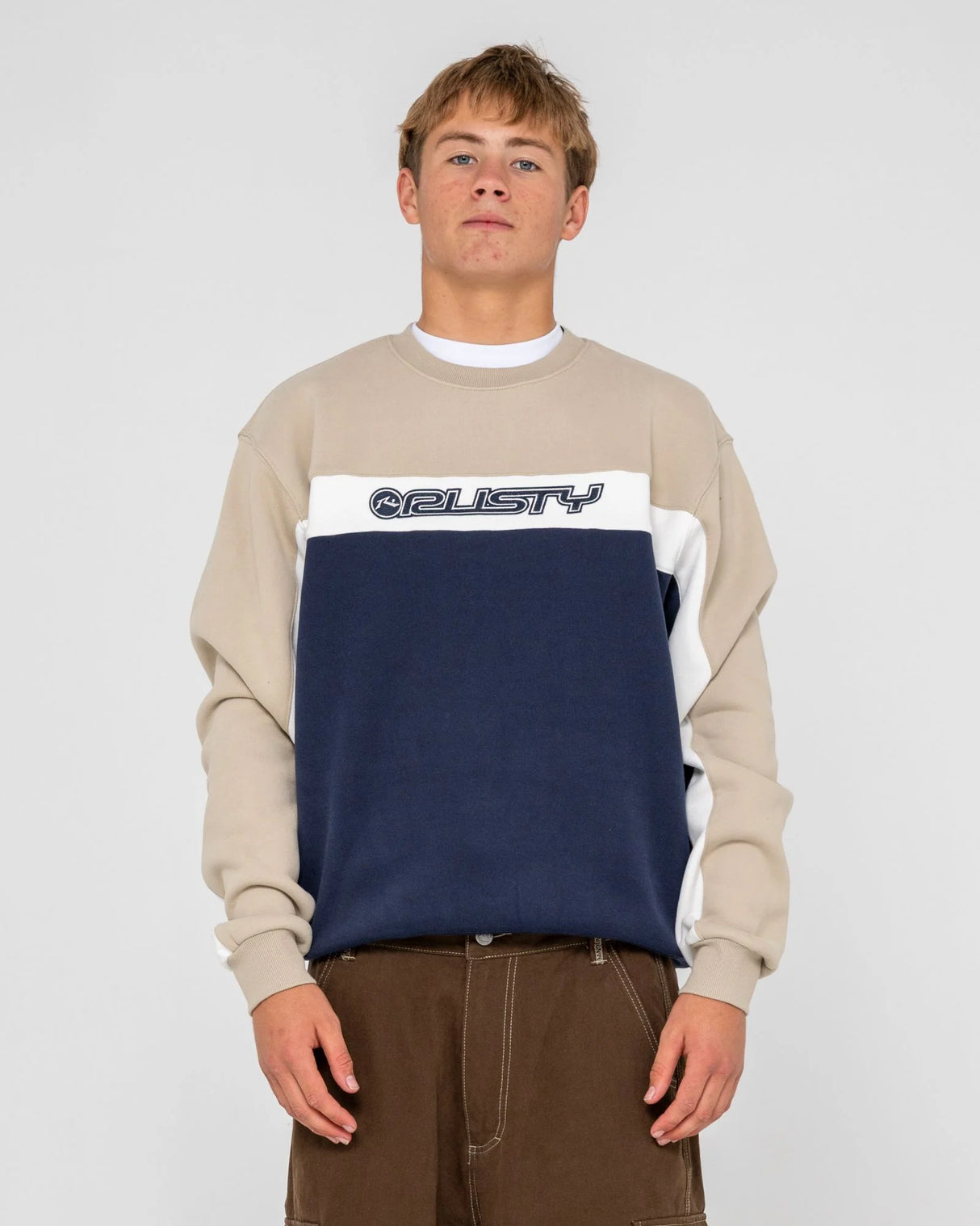 Rusty Pod Racer Navy Blue Crew Fleece