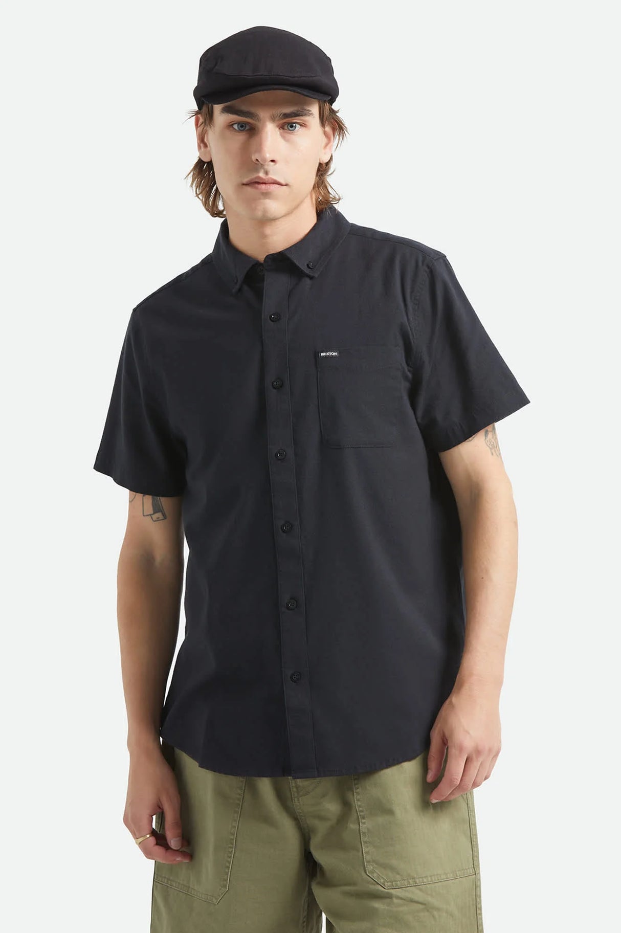 Brixton Sanford Oxford Black S/s Woven Shirt