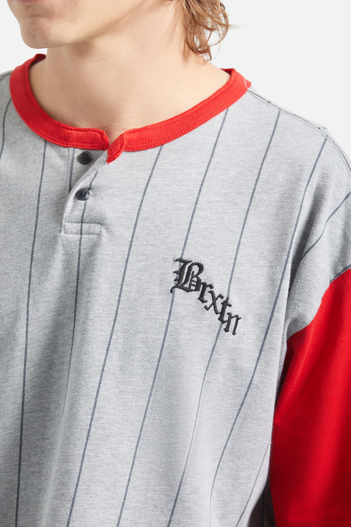 Brixton Boxy Baseball Heather Grey Adrenaline Rush S/s Shirt