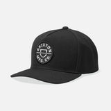 Brixton Crest Black C MP Snapback Hat