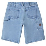Brixton Builders Carpenter Washed Blue Denim Baggy Shorts