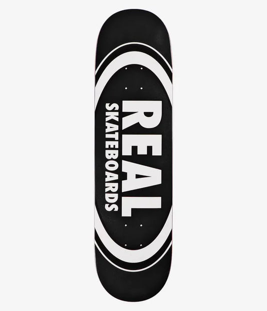 Real Team Classic Oval Black 8.38" Slick Skateboard Deck