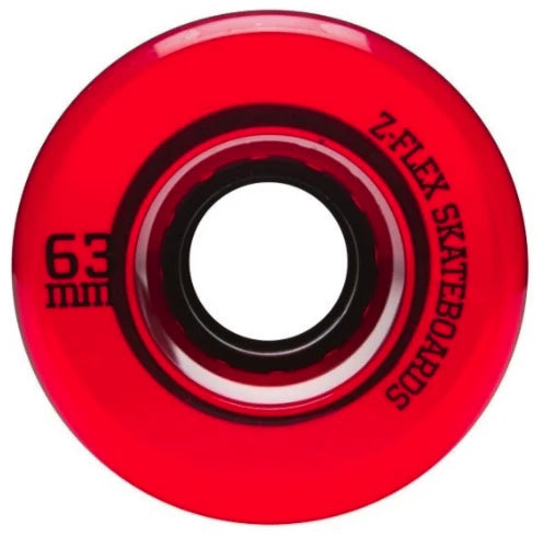 Z-Flex Red Translucent 63mm 83A Cruiser Wheels
