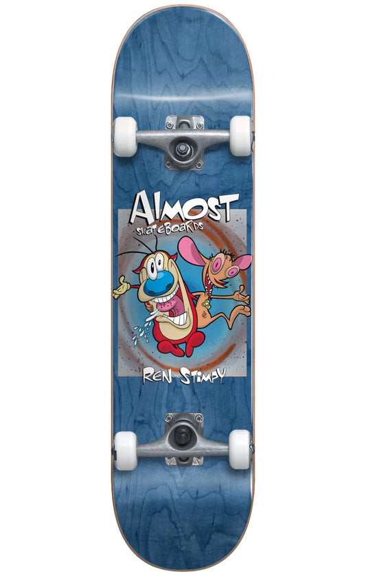 Almost Ren & Stimpy Boxed Premium Blue 8" Complete Skateboard