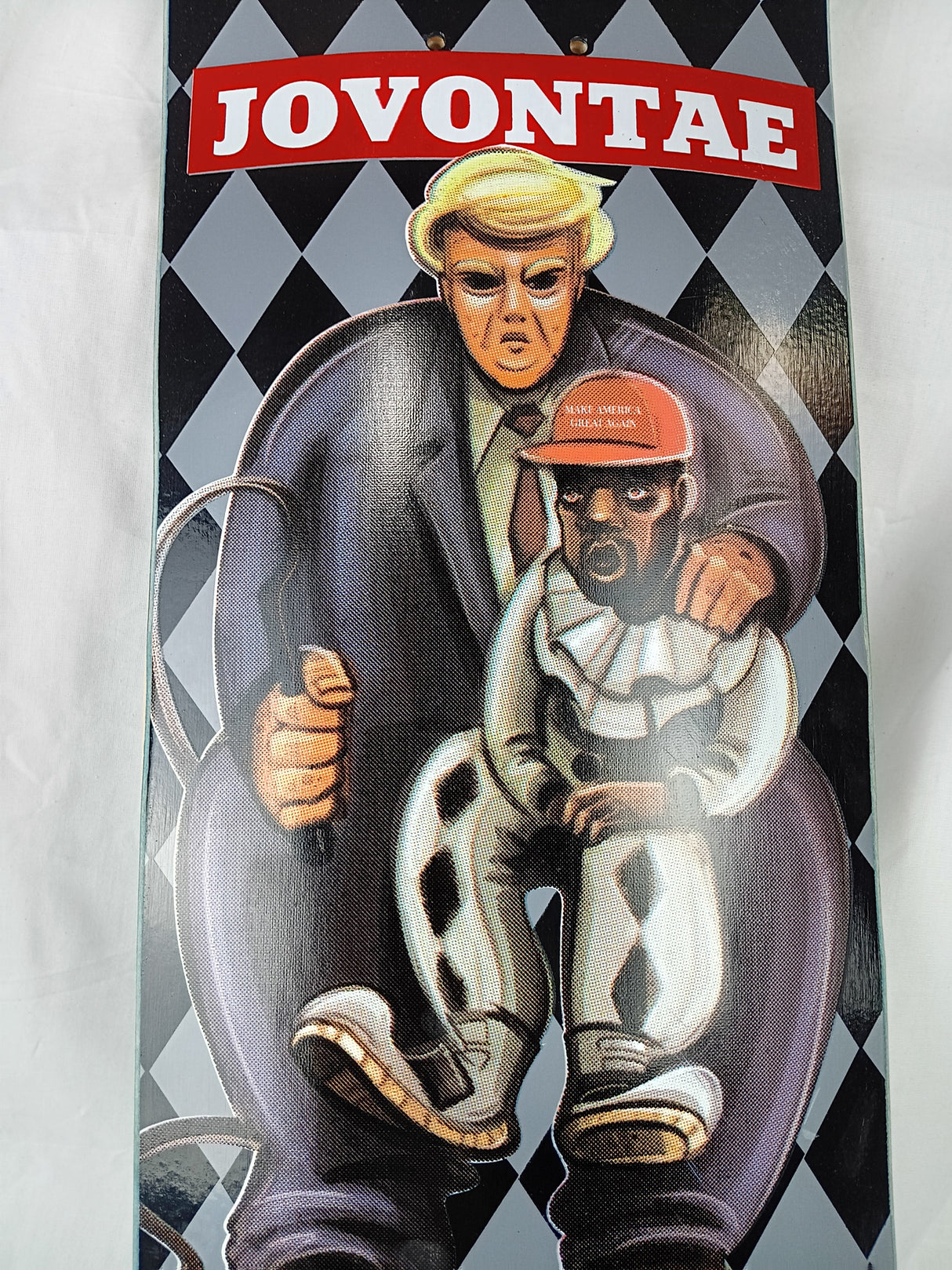 Prime Jovontae Turner Autographed Kanye West Donald Trump Puppett Black Grey Red Size 8.25" Vintage NOS Deck